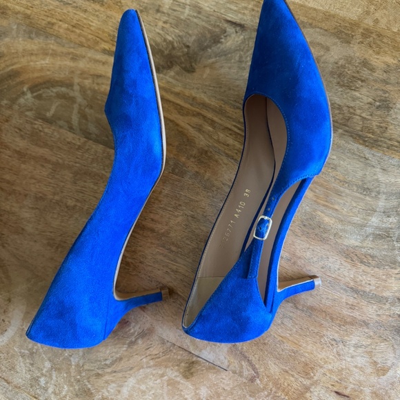 Escada Blue Suede Slingback Pumps Size EU 38 (fits US 7–7.5) - Picture 5 of 6